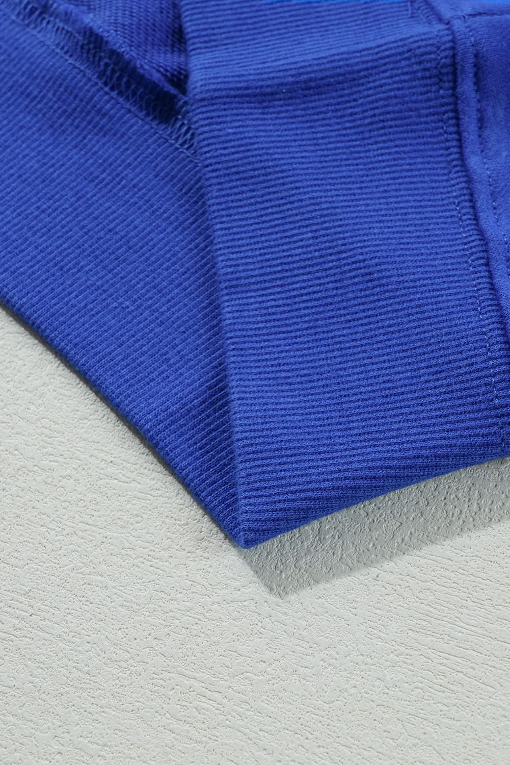 Dark Blue Game Day Crew Neck Graphic Pullover Sweatshirt - Love Salve